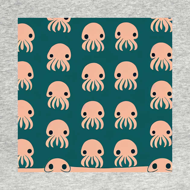 Octopus Wallpaper - Super Cute Colorful Cephalopod Pattern by JensenArtCo